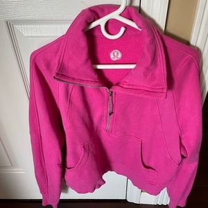 Lululemon half zip Scuba hoodie in sonic pink